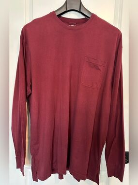 RedHead Men’s 3XLT Burgundy Long Sleeve Pocket T-Shirt